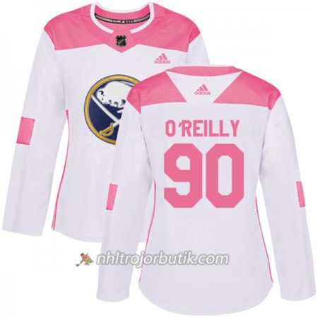 Dame Ishockey Buffalo Sabres Tröja Ryan OReilly 90 Adidas 2017-2018 Vit Rosa Fashion Authentic